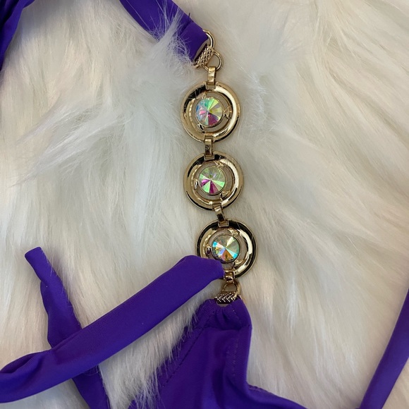 MODA MINX EMBELLISHED PURPLE BIKINI - Picture 3 of 7